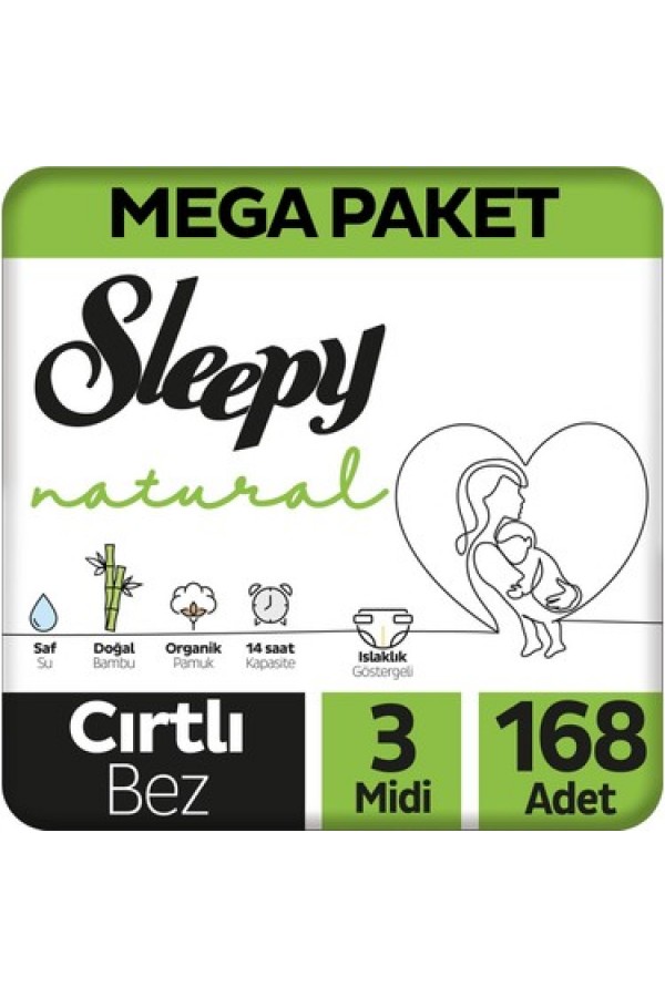Sleepy Natural Mega Fırsat Midi 3 (168 adet) 
